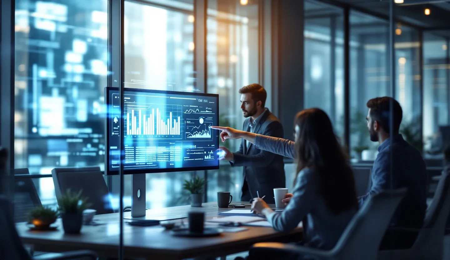 A visual of a business using AI to generate sales forecasts based on historical data.