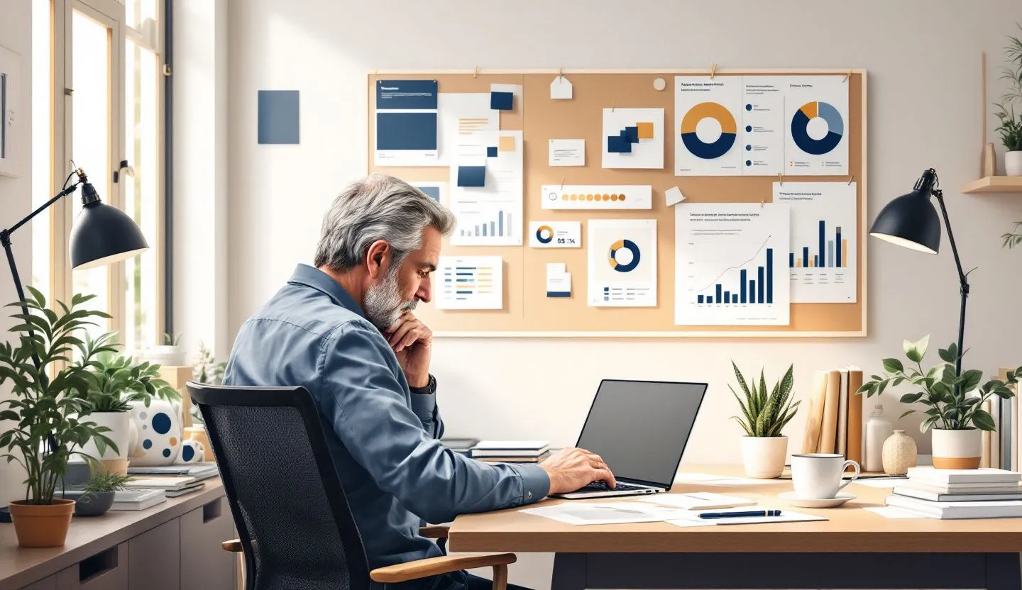 A business owner refining their brand’s message to resonate with customers facing financial uncertainty.