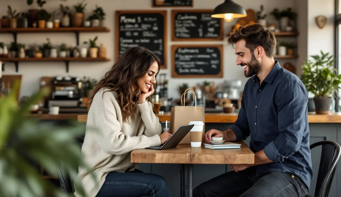 A small business owner collaborating with a brand ambassador to drive brand authenticity.