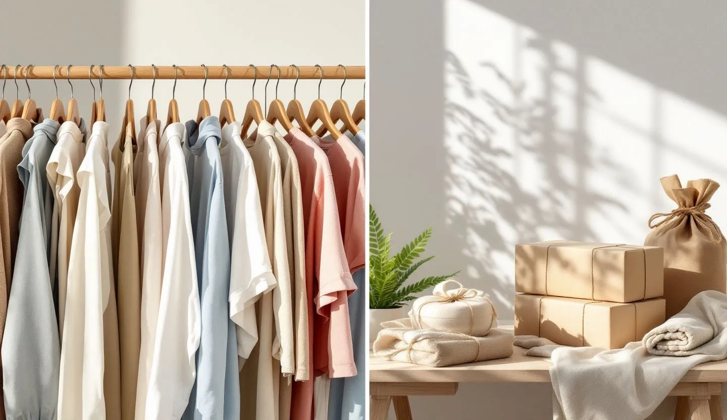 A visual comparison between two brands, with one clearly differentiating itself through values. Style realistic and minimalistic