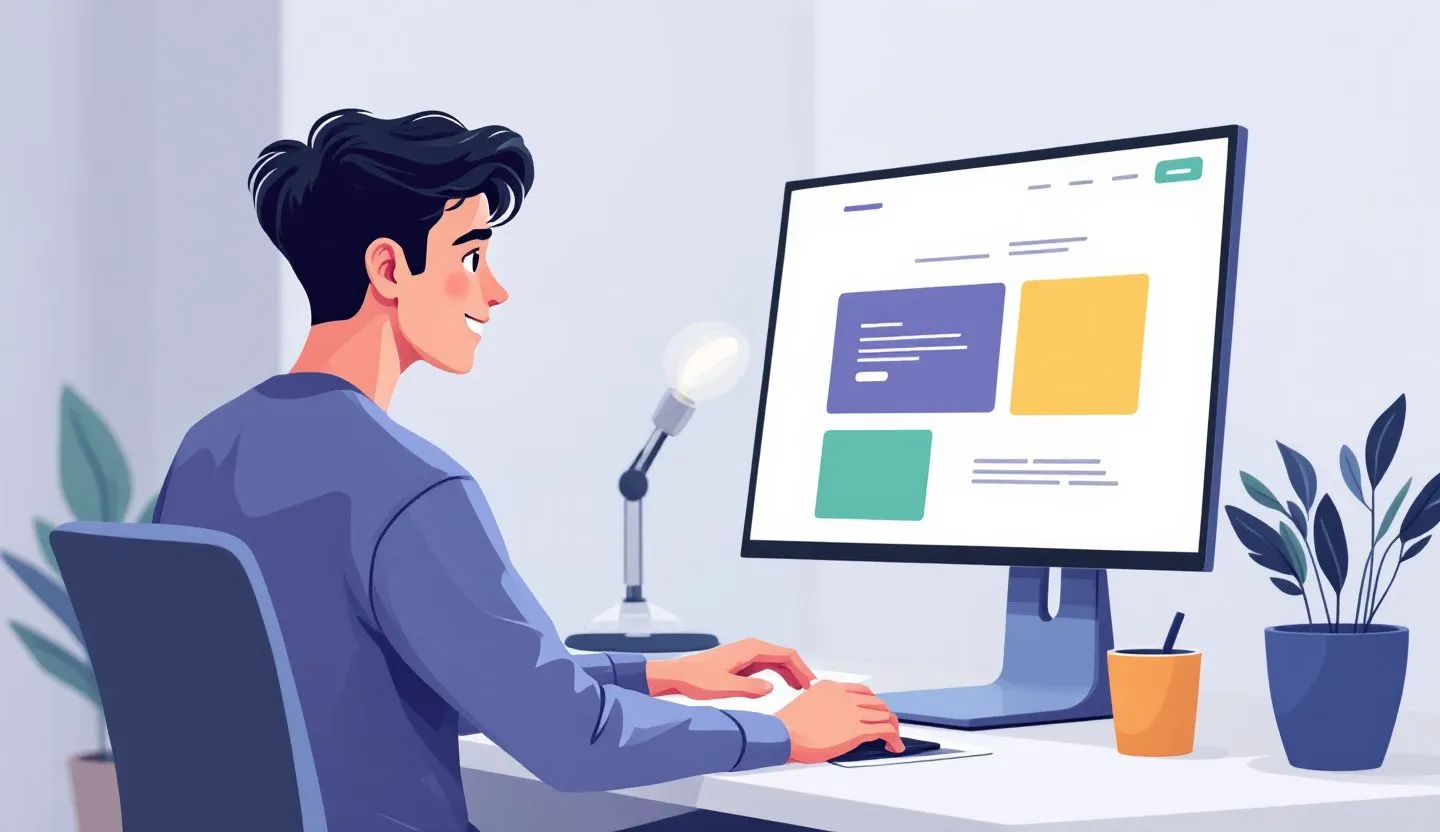 A customer interacting with a website, navigating with ease due to effective UI design.