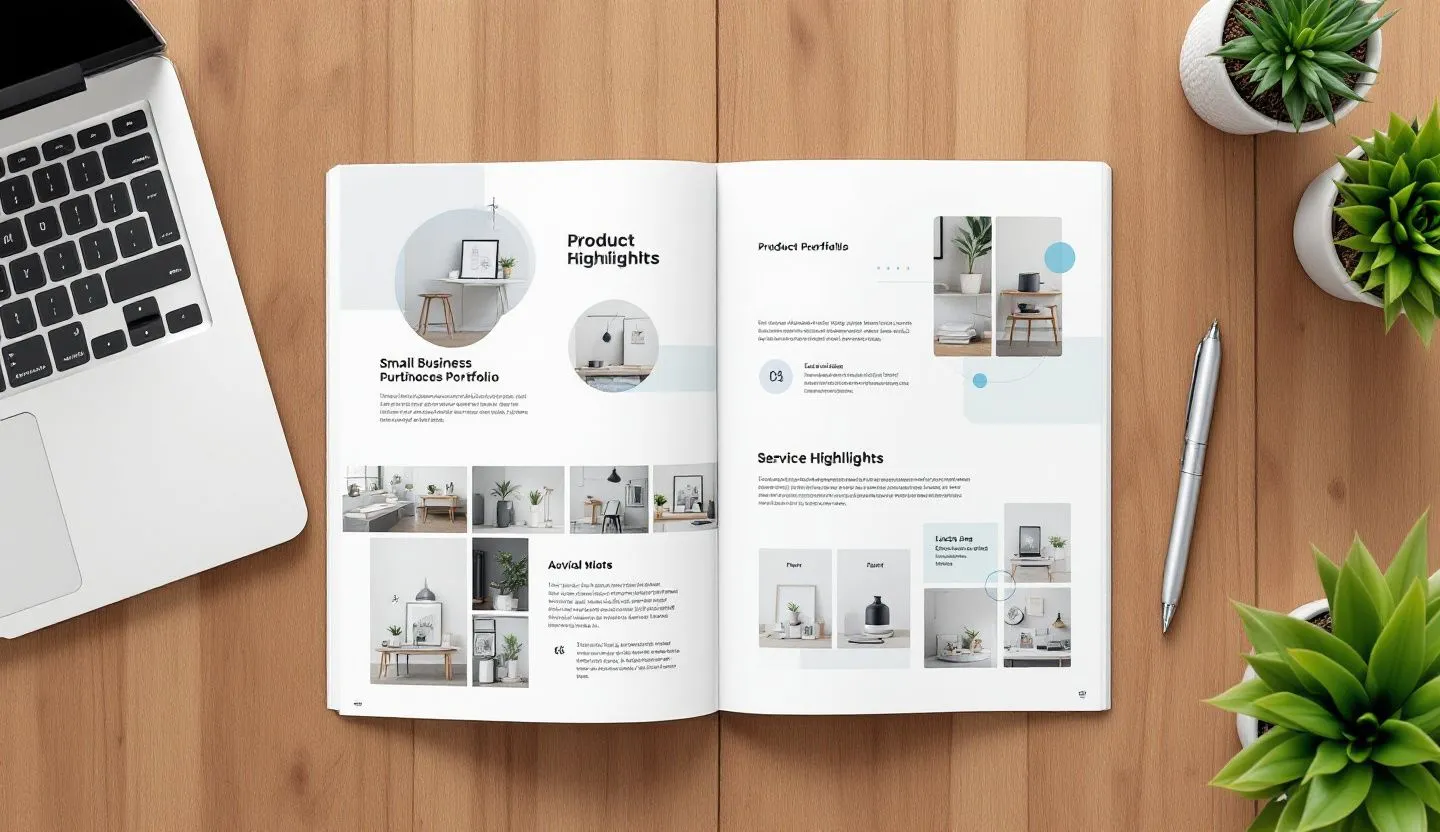 A small business portfolio with clean, professional design to showcase products and services.