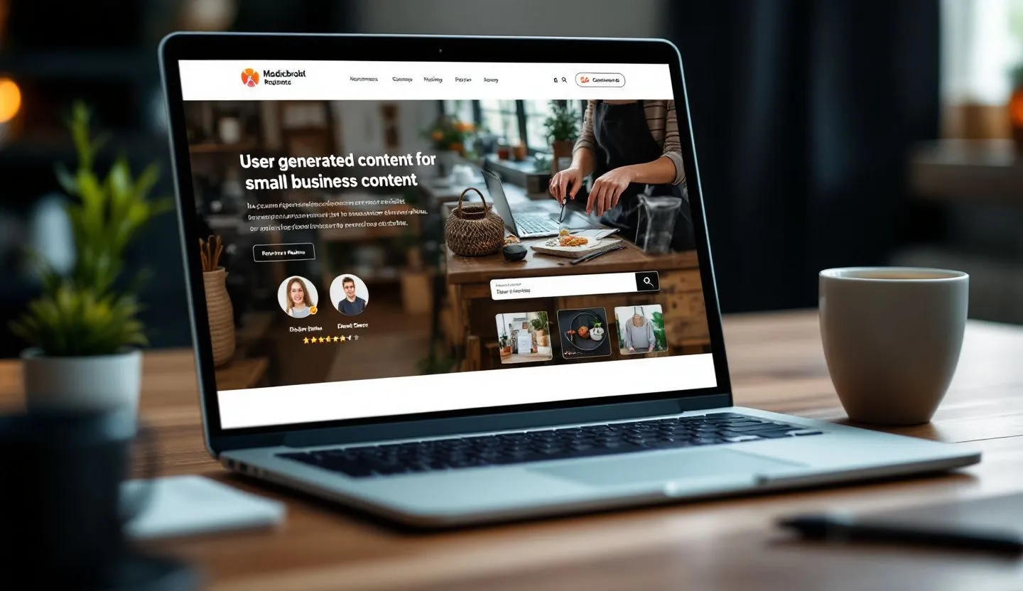 A small business website showcasing user-generated content like reviews and images.