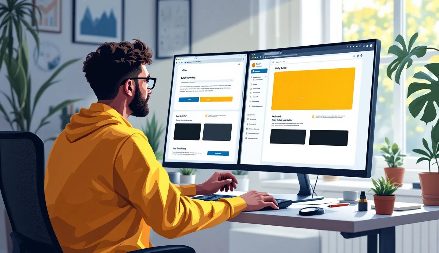 A designer adding accessibility features like contrast and text size to a website.
