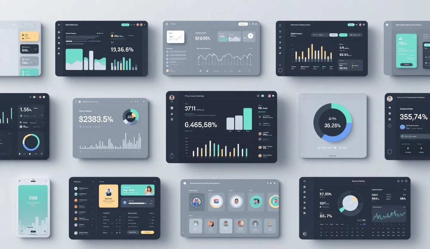 Clean digital art of multiple screens and assets aligning seamlessly in a creative grid