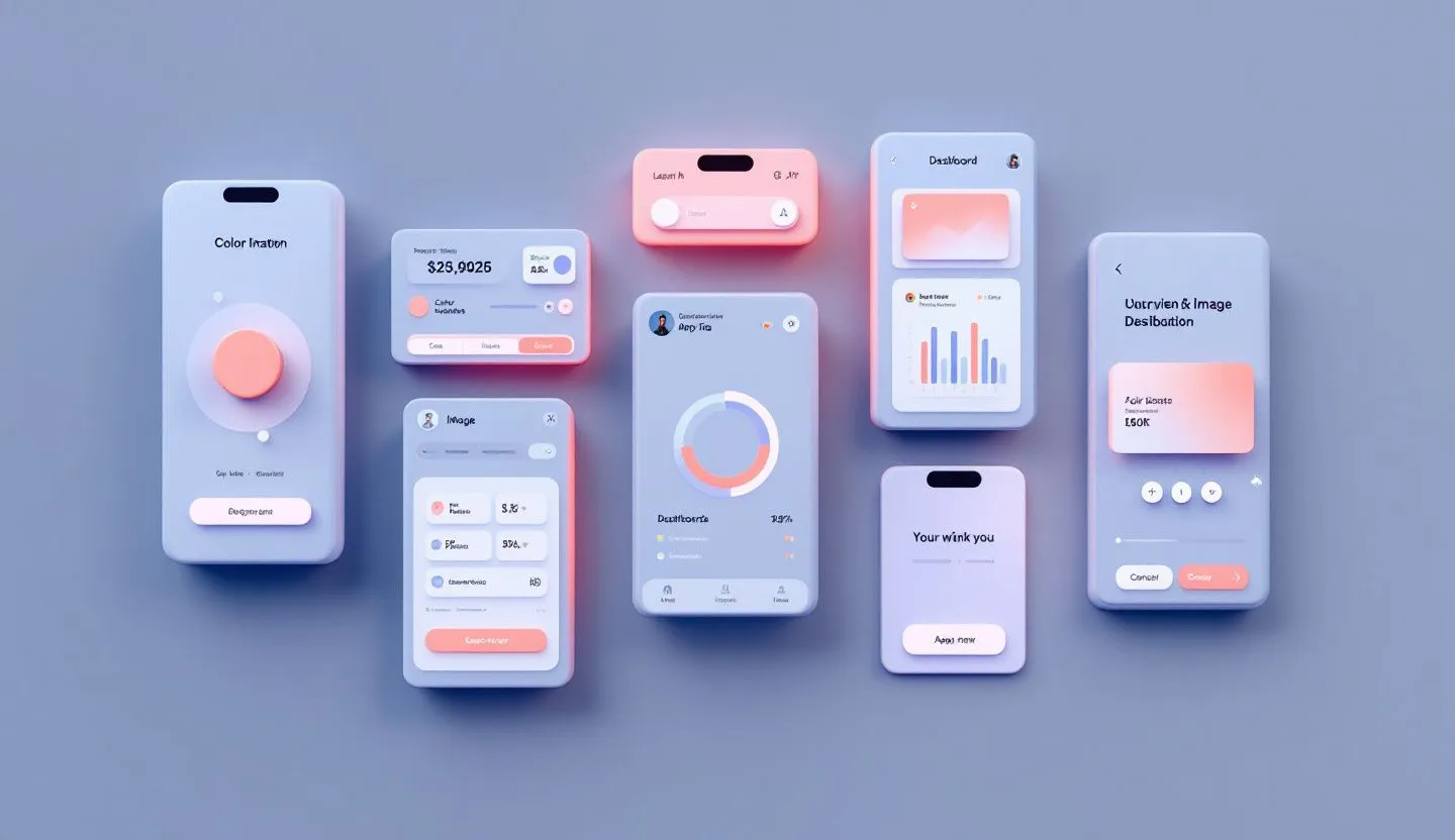 Clean digital art of multiple screens and assets aligning seamlessly in a creative grid
