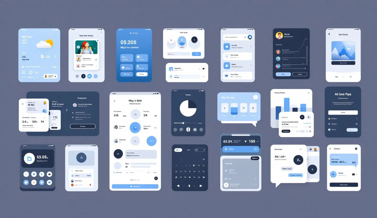Clean digital art of multiple screens and assets aligning seamlessly in a creative grid