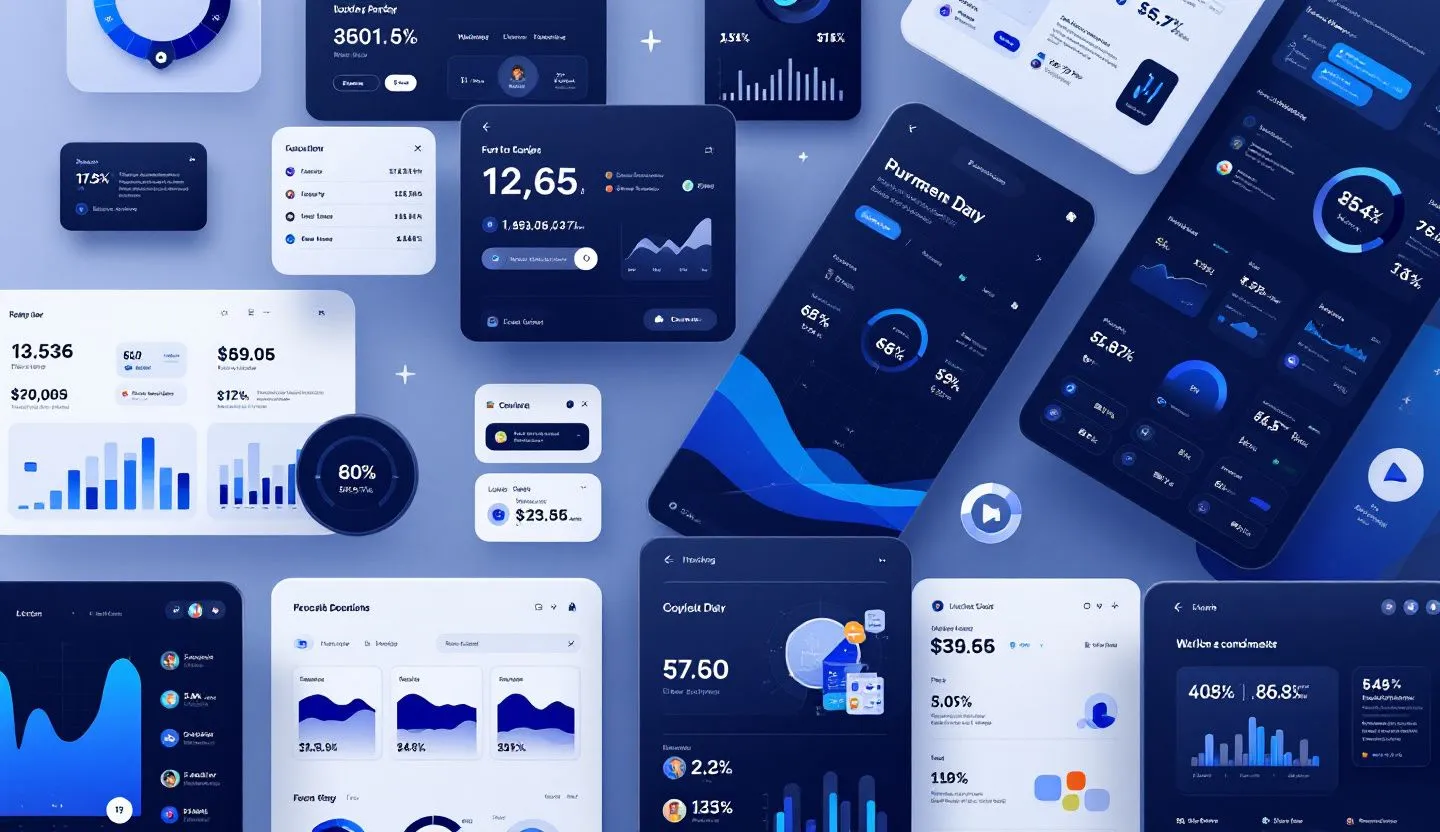 Clean digital art of multiple screens and assets aligning seamlessly in a creative grid