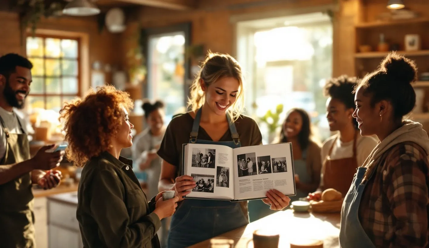 A visual of a business using storytelling to emotionally connect with their customers.