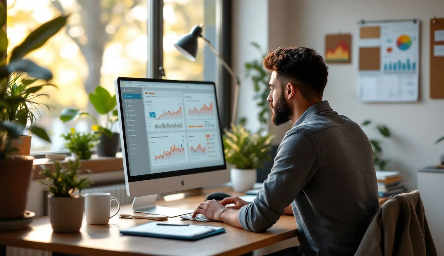 A small business owner reviewing analytics to adjust their marketing efforts.