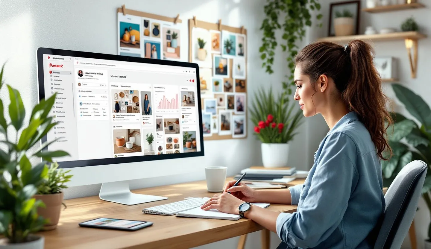 A business owner creating a Pinterest strategy to grow their online presence.