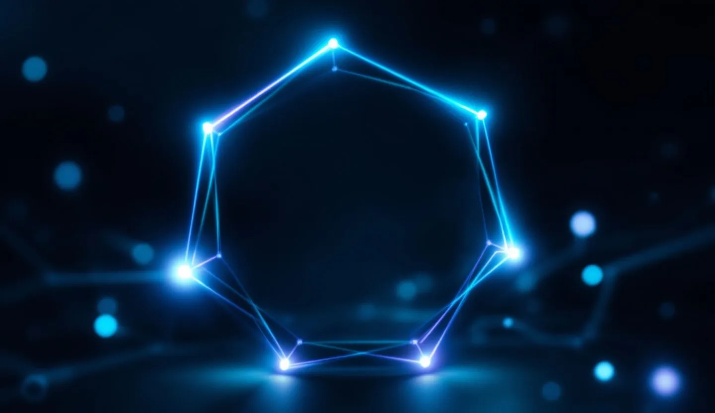 Abstract futuristic visual of data lines forming a business logo or symbol (no text)